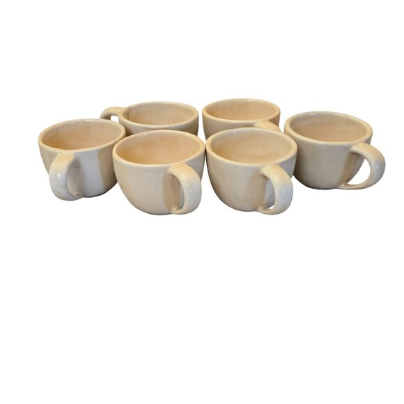 Set Of 6 Pottery Barn Coffee Mugs Sausalito Hand Glazed Earthenware Stoneware Cu - Picture 2 of 8